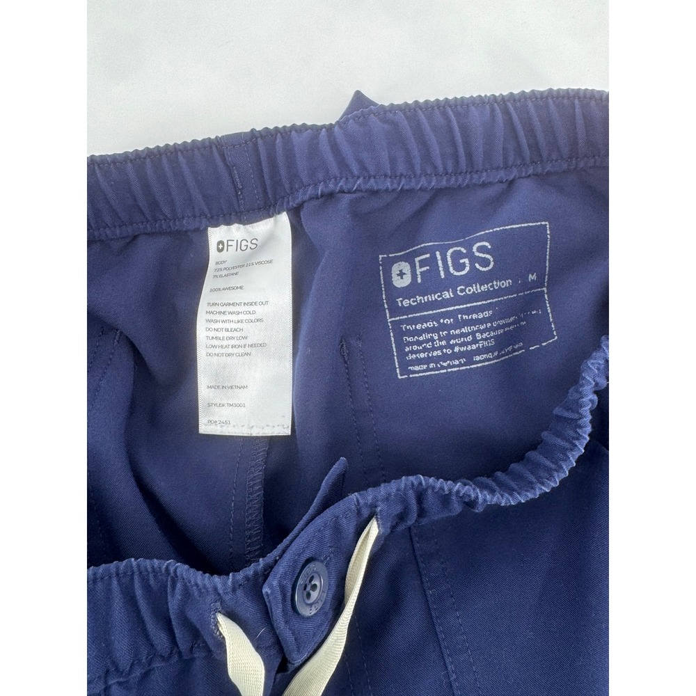 FIGS Technical Collection Navy Blue Cargo Scrub Pants Size M - Picture 5 of 5